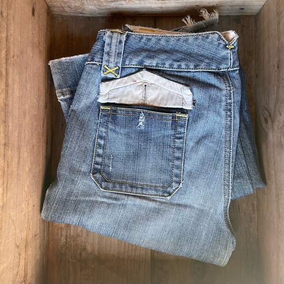 Retro Banana Republic Vintage Y2K Jeans Low Rise Patch Pockets size 4 - Picture 6 of 14
